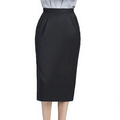 Ladies Long Lined Pleated EasyWear Skirt Black